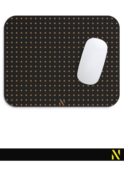 Kahverengi Renkli Dot Nokta Desenli Ergonomik Mouse Pad - 23 cm x 19 cm - Kaydırmaz Taban Ev ve Ofis Kullanımı Fare Altlığı Mousepad fırsatları