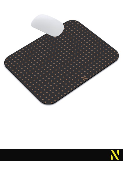Kahverengi Renkli Dot Nokta Desenli Ergonomik Mouse Pad - 23 cm x 19 cm - Kaydırmaz Taban Ev ve Ofis Kullanımı Fare Altlığı Mousepad indirimleri