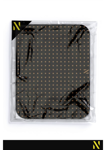 Kahverengi Renkli Dot Nokta Desenli Ergonomik Mouse Pad - 23 cm x 19 cm - Kaydırmaz Taban Ev ve Ofis Kullanımı Fare Altlığı Mousepad