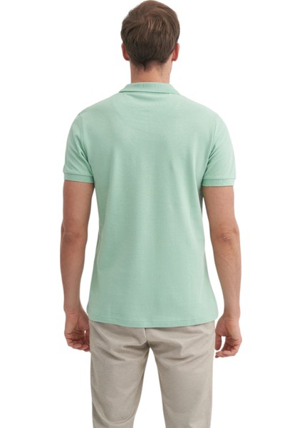 Erkek Polo Yaka Slim Fit Pike Düz Pamuklu Tişört modelleri