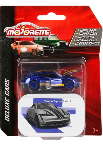 Deluxe Porsche Taycan Turbo S Diecast Model Araba 1:64 Metal Gövde - Açılır Kapı ve Kaput