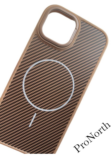 IPhone 15 Uyumlu Kılıf Magsafe Şarj Özellikli Karbon Fiber Premium Kapak