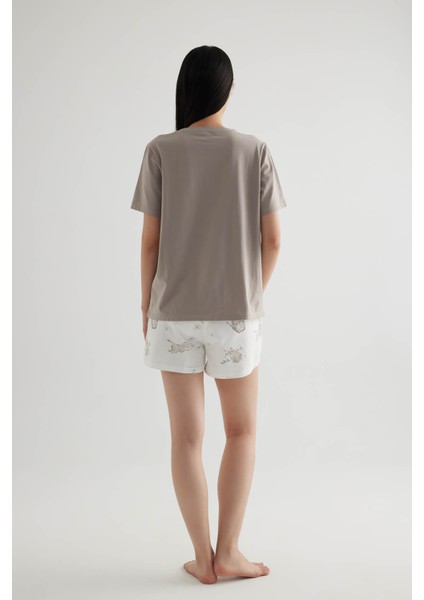 Kadın Pamuklu Cepli Şort Pijama Altı fırsatları
