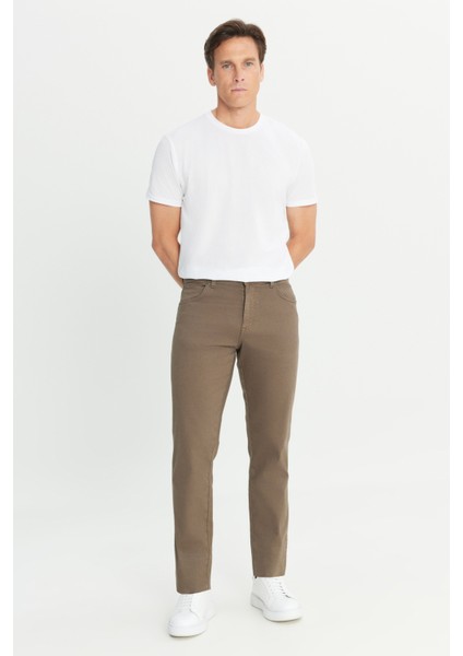 Texas Authentic Slim Fit Dar Kesim Normal Bel Bej Esnek Pantolon