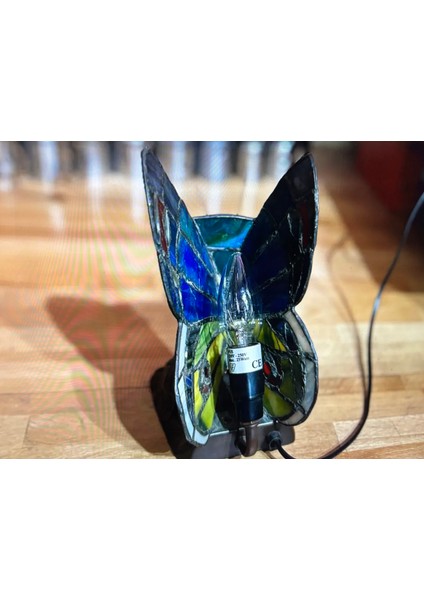 Kelebek Formunda Tifany Lamba Abajur Gece Lambası - 24 cm 16 cm 12 cm Ölçülerinde