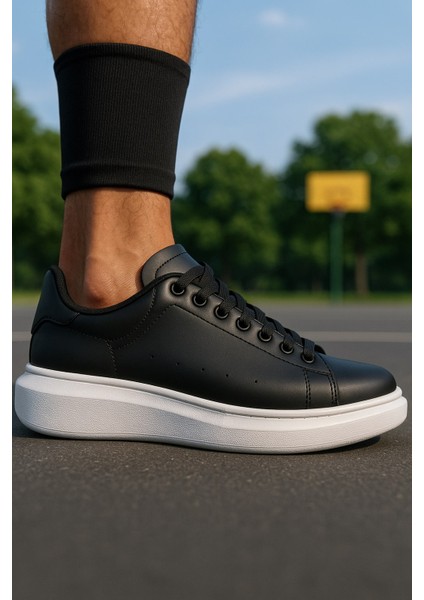 Günlük Erkek Spor Ayakkabı Bağcıklı Dikiş Detaylı Hafif Kalın Yüksek Taban Sneaker MC001