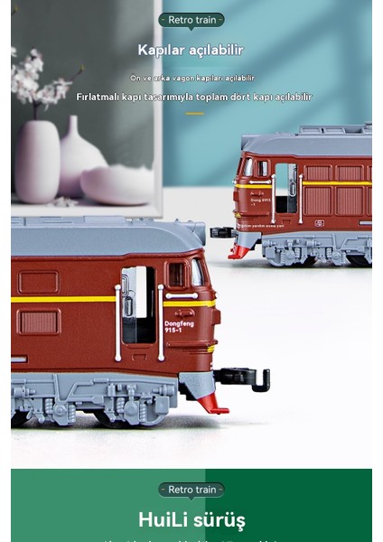 1:86 Büyük Sprey Yeşil Deri Tren Vintage Alaşım Modeli (Yurt Dışından) fırsatları
