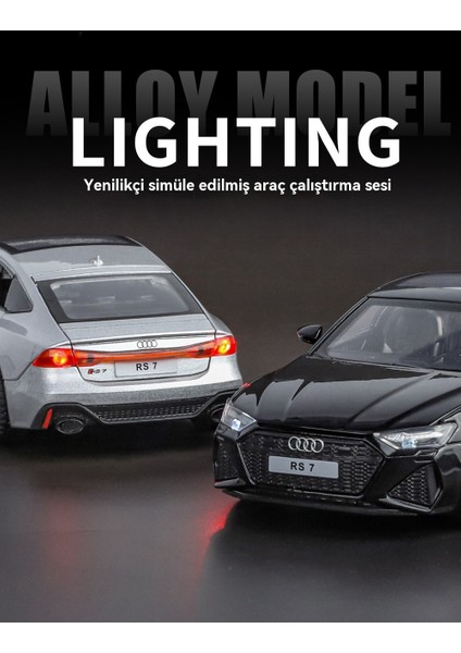 1:32 Audi Rs7 Alaşım Spor Araba Ses ve Işık Kapı Açma Süsleri (Yurt Dışından) fırsatları