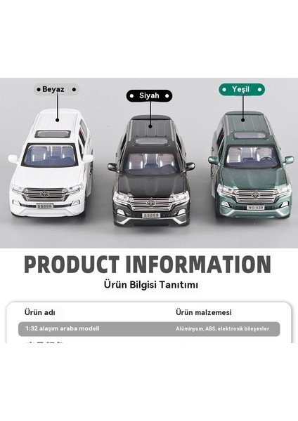 1:32 Toyota Cool Road Ze Arazi Aracı Modeli (Yurt Dışından) modelleri
