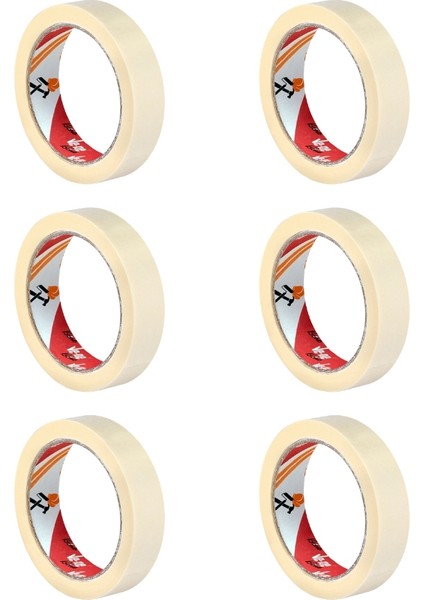 Gp Maskeleme Bandı, 6 Adet, 18 mm x 30 M, Bej, Krepe Kâğıt Taban fiyatları