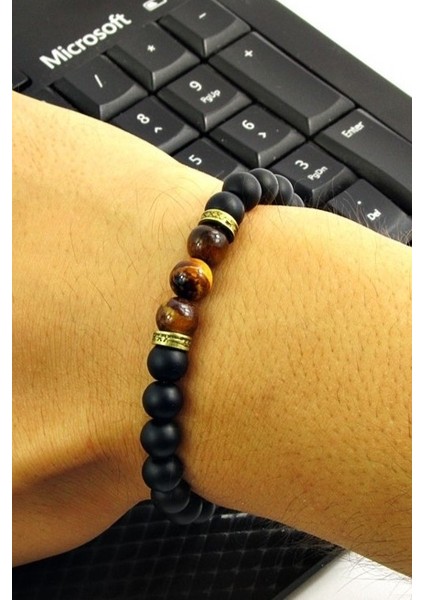 Oniks Kaplangözü Taşlı Unisex Bileklik okb3 modelleri