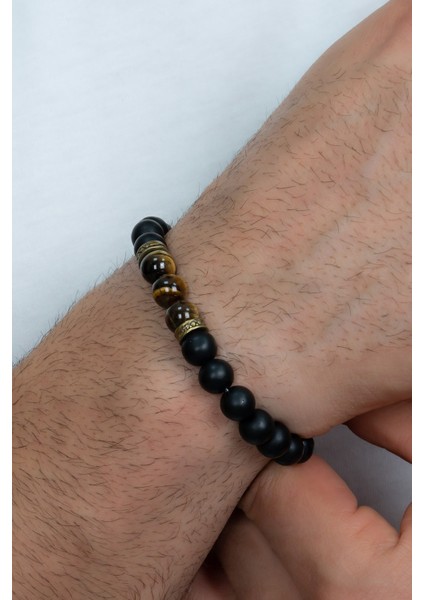 Oniks Kaplangözü Taşlı Unisex Bileklik okb3 fırsatları