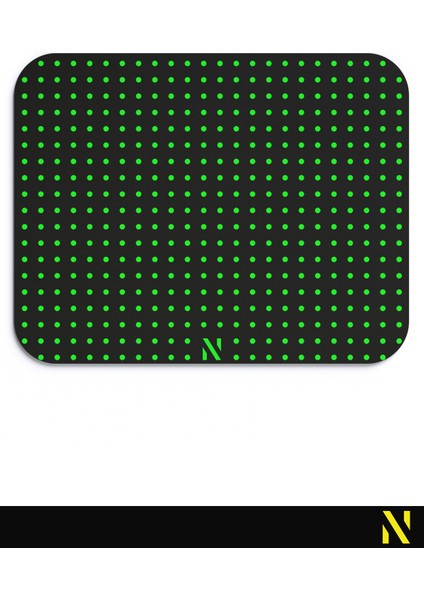 Yeşil Renkli Dot Nokta Desenli Ergonomik Mouse Pad - 23 cm x 19 cm - Kaydırmaz Taban Ev ve Ofis Kullanımı Fare Altlığı Mousepad