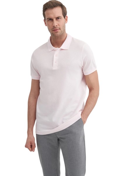 Erkek Polo Yaka Slim Fit Pike Düz Pamuklu Tişört fiyatları