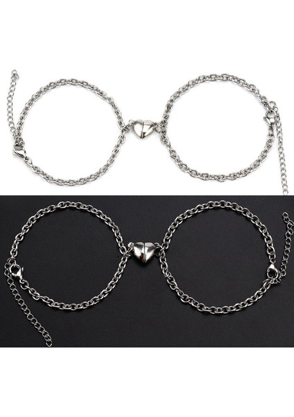 Mıknatıslı Kalpli Sevgili Bilekliği Kadınlar İçin 1 Çift Hediye Paketiyle fırsatları