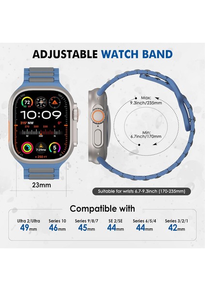 Apple Watch 10 9 8 7 6 Se Ultra Uyumlu 42 44 45 46 49MM Çift Renk Bakla Desen Hibrit Silikon Kordon modelleri