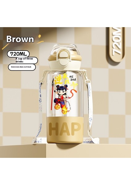 Nezha Ortak Markalı Büyük Kapasiteli Yüksek Renkli Sevimli Karikatür Plastik Dak Taşınabilir Sevimli Saman Daklar (Yurt Dışından)