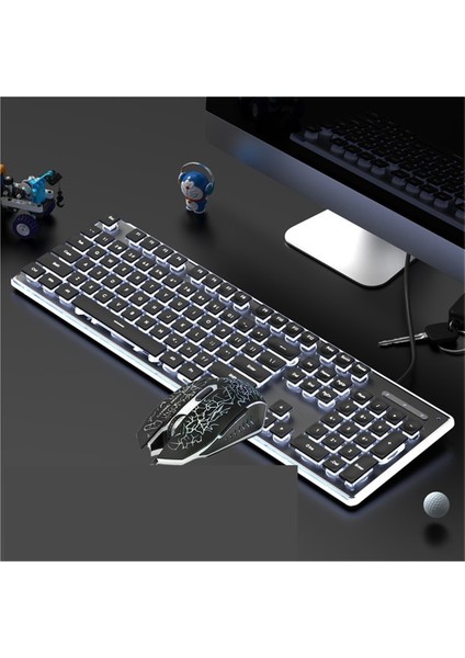 2025 Yeni Kablolu Mekanik Hisli Klavye Su Geçirmez Sessiz Ultra Ince Oyun E-Spor Ofis Yazma Masaüstü Dizüstü Bilgisayar (Yurt Dışından)