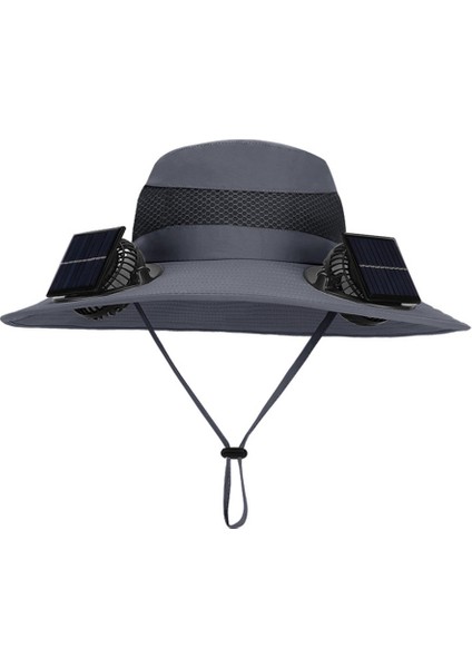 2025 Yeni Güneş Enerjili Çift Fan Şapka Erkek Yaz Açık Hava Dağcılık Balıkçılık Güneş Siperliği Büyük Siperlik Nefes Alabilir Balıkçı Şapkası (Yurt Dışından)