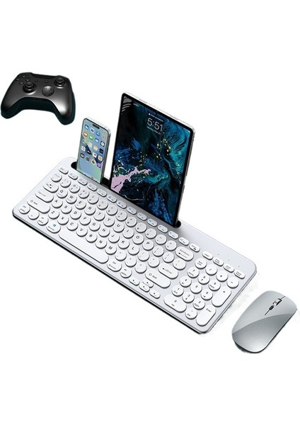 Çift Modlu Kart Yuvası Kablosuz Klavye ve Fare Seti Type-C Şarj Portu Uygulanabilir (Yurt Dışından)