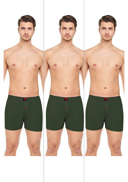 Erkek Rahat ve Konforlu Havlu Bel Pamuklu Düğmeli Boxer 3'lü Paket fiyatları