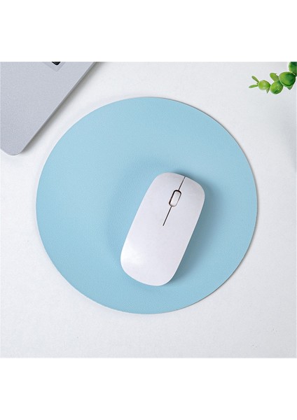 Yeni Küçük Taze Yuvarlak Deri Mouse Pad Küçük Düz Renk Taşınabilir Basit Deri Masa Pedi Bilgisayar Mouse Pad (Yurt Dışından)
