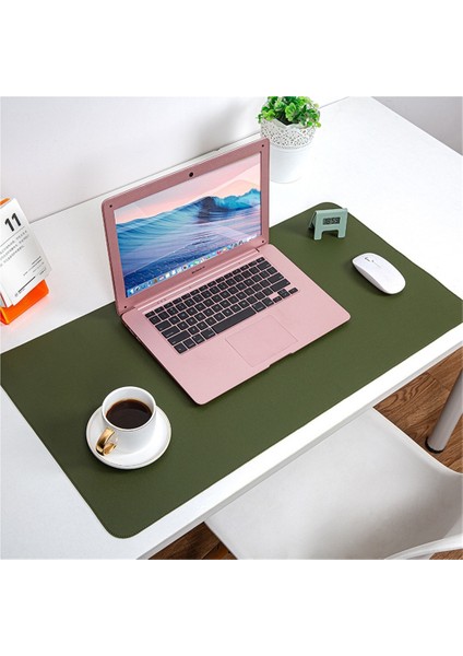 Yeni Büyük Boy Mouse Pad Düz Renk Kilit Kenarlı Deri Masa Matı Su Geçirmez ve Kir Tutmayan Bilgisayar Masa Matı (Yurt Dışından)