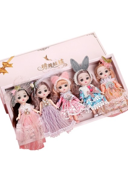 17 cm Barbie Bebek 5 Paket Prenses Hediye Kutusu Çocuk Kız Sevimli Bebekler (Yurt Dışından)