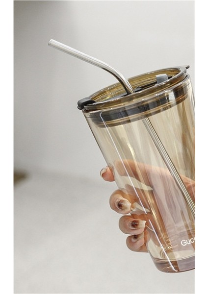 Kuzey Işıkları Cam Bardak Pipet Ev Öğrenci Pipet Bardak Taşınabilir Internet Ünlü Yüksek Değerli Içme Bardak (Yurt Dışından)