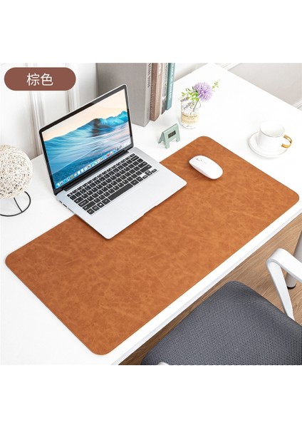 Cilt Hissi Veren Çılgın At Deri Masa Matı Hakiki Deri Mouse Pad Büyük Boy Ofis Bilgisayar Pedi Deri Çalışma Masası Matı (Yurt Dışından)