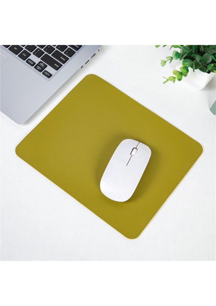 Kare Deri Mouse Pad Küçük Pad Düz Renk Masa Pedi Dizüstü Bilgisayar Tablet Deri Pad Oyun Pedi (Yurt Dışından)