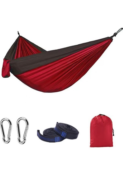 Hamak Açık Hava Kamp Kamp Tek Çift Paraşüt Kumaş Renk Uyumlu Hamak (Yurt Dışından)