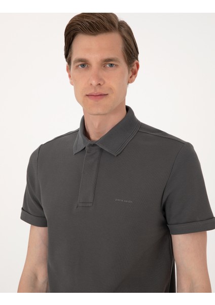 Erkek Gri Slim Fit %100 Pamuk Kıvrılmaz Amerikan Pike Polo Yaka Basic Tişört 50306154-VR024 fiyatları