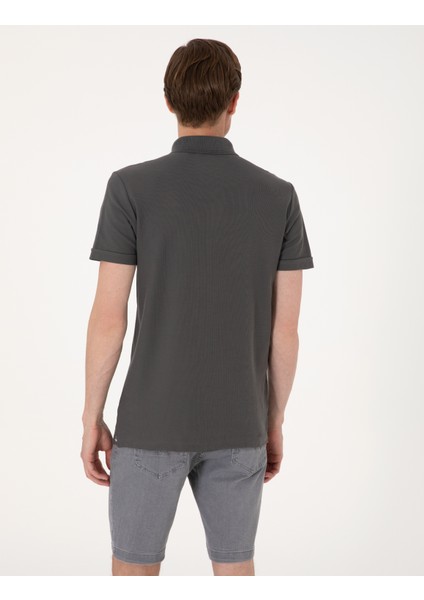 Erkek Gri Slim Fit %100 Pamuk Kıvrılmaz Amerikan Pike Polo Yaka Basic Tişört 50306154-VR024 indirimleri