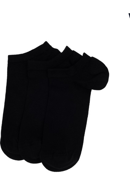 Erkek Erkek Bambu Karışımlı 3'lü Paket Siyah Patik Basic Çorap 50308479-001
