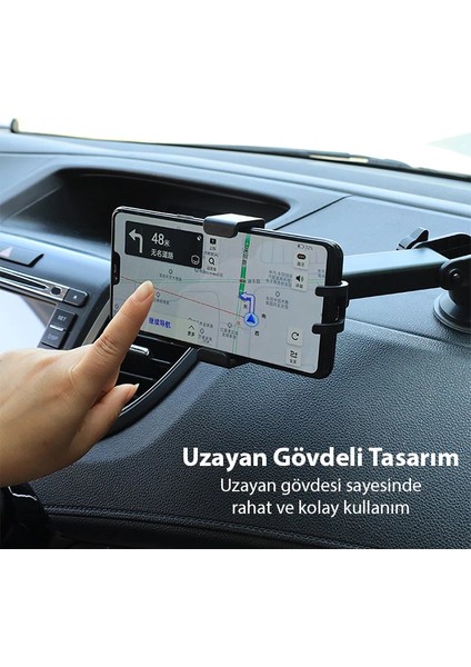 Ally ST-1704 Araç Içi Uzayan Ayarlanabilir Vantuzlu Telefon TUTUCU-(5775) - MRK2422-1242 modelleri