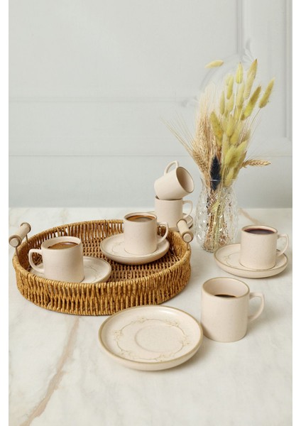 Taupe Bloom Nordic Kahve Takımı 12 Parça 6 Kişilik 22520-28 modelleri