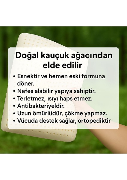 %100 Lateks Ortopedik Doğal Yastık 40X60 modelleri