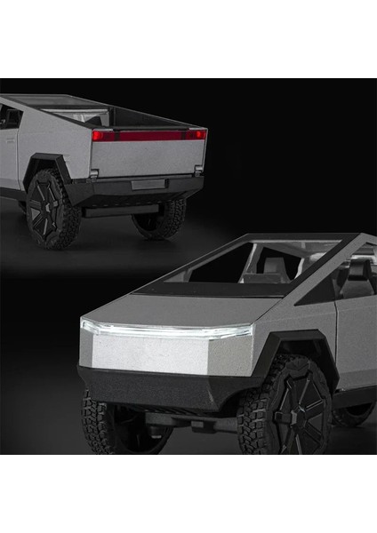 1:24 Tesla Cybertruck Pickup Alaşım Araba Modeli Dietruck Metal Oyuncak Off-Road Araçlar Araba Modeli Simülasyon Ses ve Işık Çocuklar Hediye (Yurt Dışından) fırsatları