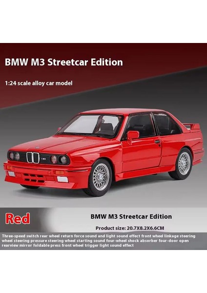 1:24 1988 Bmw M3 E30 Alaşım Spor Araba Modeli Döküm Metal Klasik Araba Araçlar Modeli Simülasyon Ses ve Işık Çocuk Oyuncakları Hediyeler (Yurt Dışından)