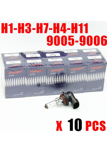 10 Adet Araba Haln Lamba 55W H1 H3 H4 H7 H11 9005 Hb3 9006 Hb4 880 881 H13 Otomatik Haln Ampul Sis Farları 12V 4300K Farlar Lamba (Yurt Dışından)