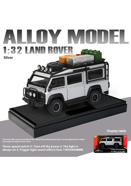 1:32 Land Rover Defender Van Off Road Alaşım Pres Döküm Model Araç Ses ve Işık Açık Hobi Dekoratif Süsler Arkadaşla Hediyeler (Yurt Dışından)