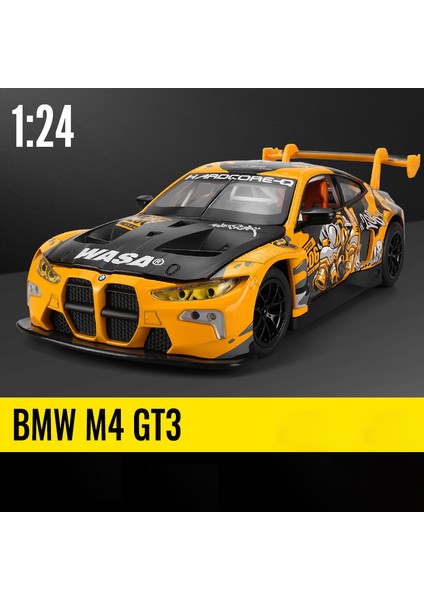 1:24 Bmw M4 Gt3 Alaşım Spor Araba Modeli Döküm Metal Oyuncak Araba Araçlar Modeli Simülasyon Ses ve Işık Koleksiyonu Çocuk Hediye (Yurt Dışından)