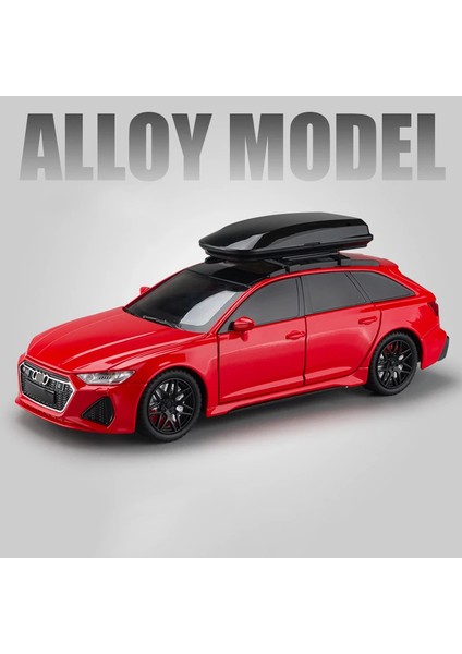 1:24 Ölçekli Audi Rs6 Model Araba Oyuncaklar Alaşım Döküm 6 Kapı Açık Ses Işığı Geri Çekin Süs Araçlar Festivali Çocuk Hediyeler (Yurt Dışından)