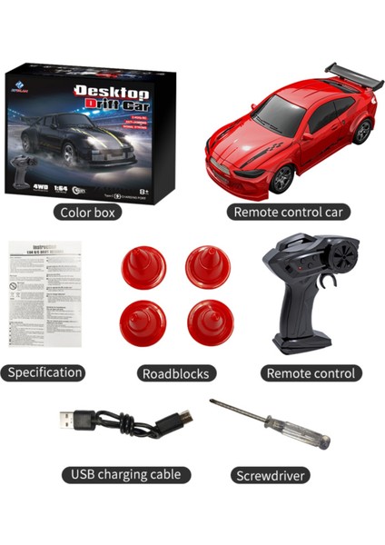 KF20 1:64 Rc Drift Araba 2.4g4 Wd Rc Araba Yarışı Mini Yüksek Hızlı Tam Oranlar Masaüstü Uzaktan Kumanda Araba Elektrikli Oyuncak Erkek (Yurt Dışından)