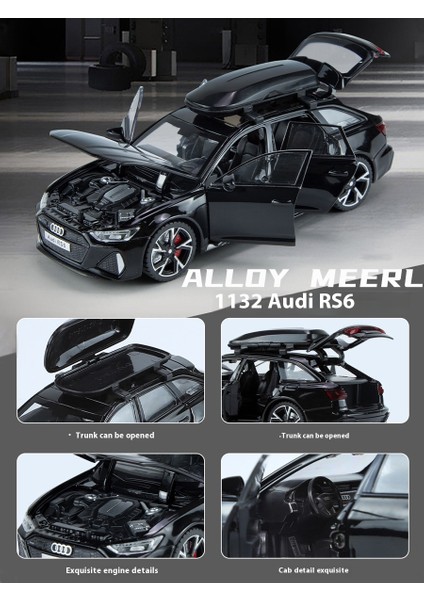 1:32 Audi Rs6 Quattro Station Wagon Metal Alaşım Araba Döküm ve Oyuncak Araçlar Araba Modeli Ses ve Işık Oyuncak Arabalar Çocuk Hediye Ölçeği (Yurt Dışından) modelleri