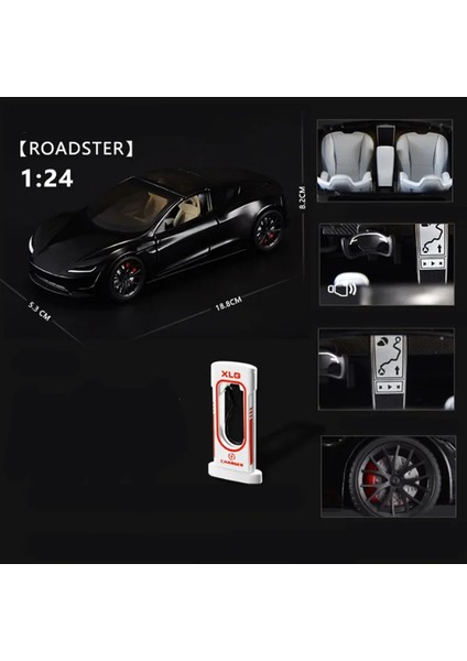 1:24 Tesla Roadster Modelı Y Model 3 Tesla Model S Alaşım Oyuncak Araba Ses Işığı Çocuk Oyuncağı Koleksiyon Doğum Günü Hediyesi (Yurt Dışından)