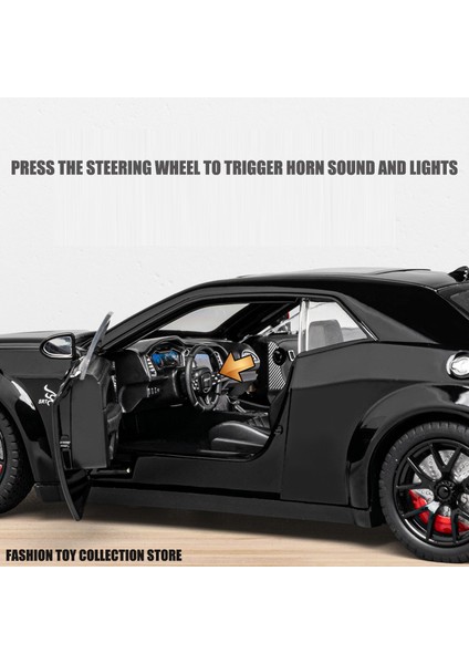 1:24 Dodge Challenger Hellcat Oyuncak Araba Döküm Metal Arabalar Oyuncak Geri Çekin Hellcat Model Arabalar Ses ve Işık ile Hellc Çocuklar Için (Yurt Dışından) modelleri