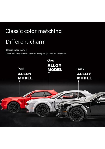 Challenger Hellcat Oyuncak Araba 1:32 Ölçekli Döküm Metal Arabalar Oyuncak Geri Çekin Hellcat Model Arabalar Ses ve Işık ile Hellc (Yurt Dışından) fırsatları