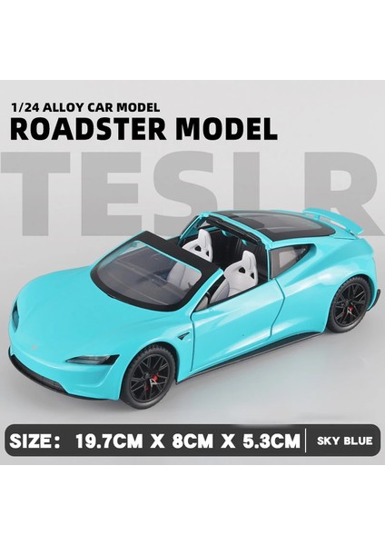 1:24 Tesla Roadster Cabrio Supercar Alaşım Model Araba Döküm Metal Ses ve Işık Serisi Oyuncak Araba Çocuk Doğum Günü Hediyesi (Yurt Dışından)